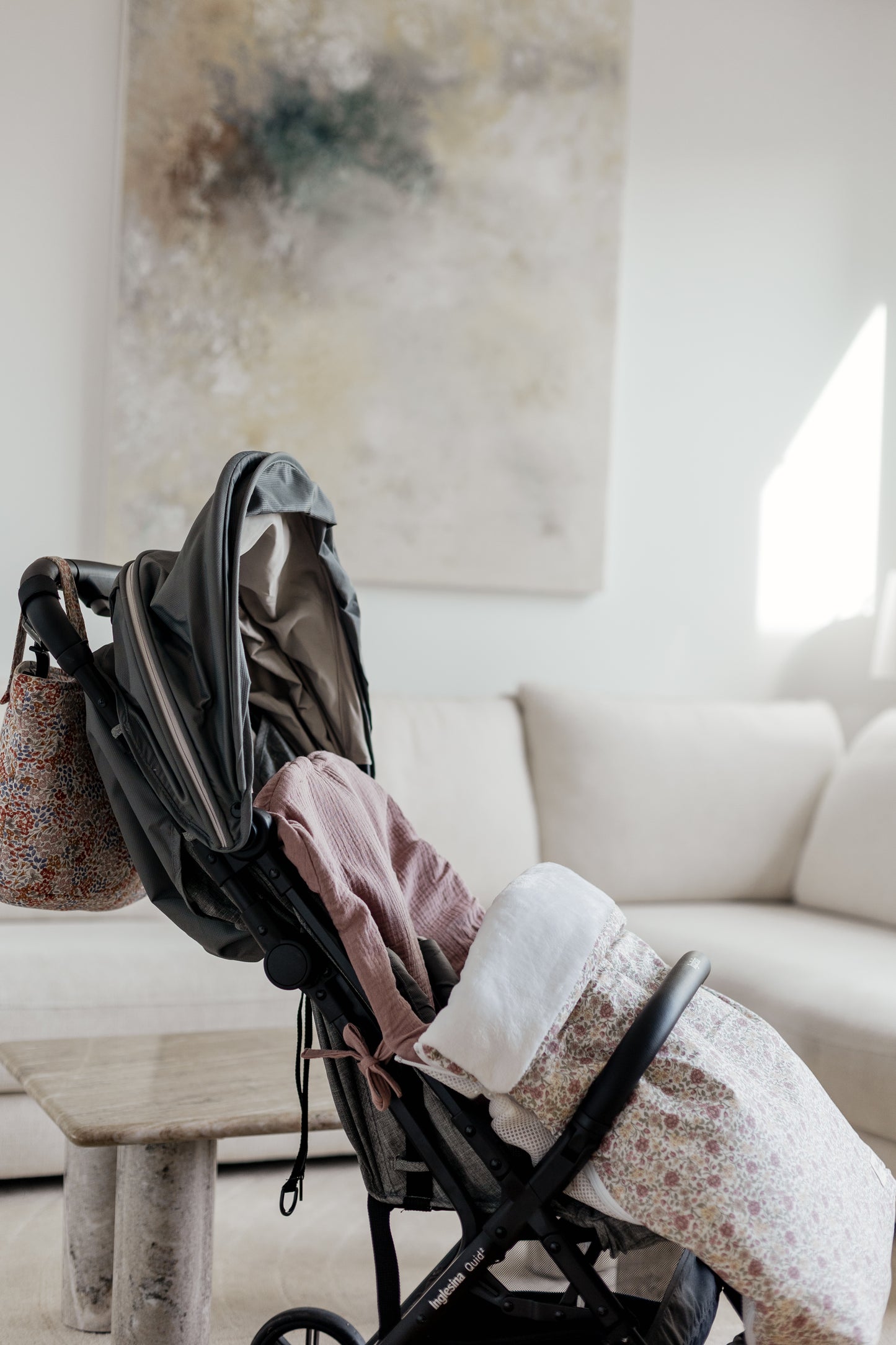 Funda carro Ginevra con saco estampado