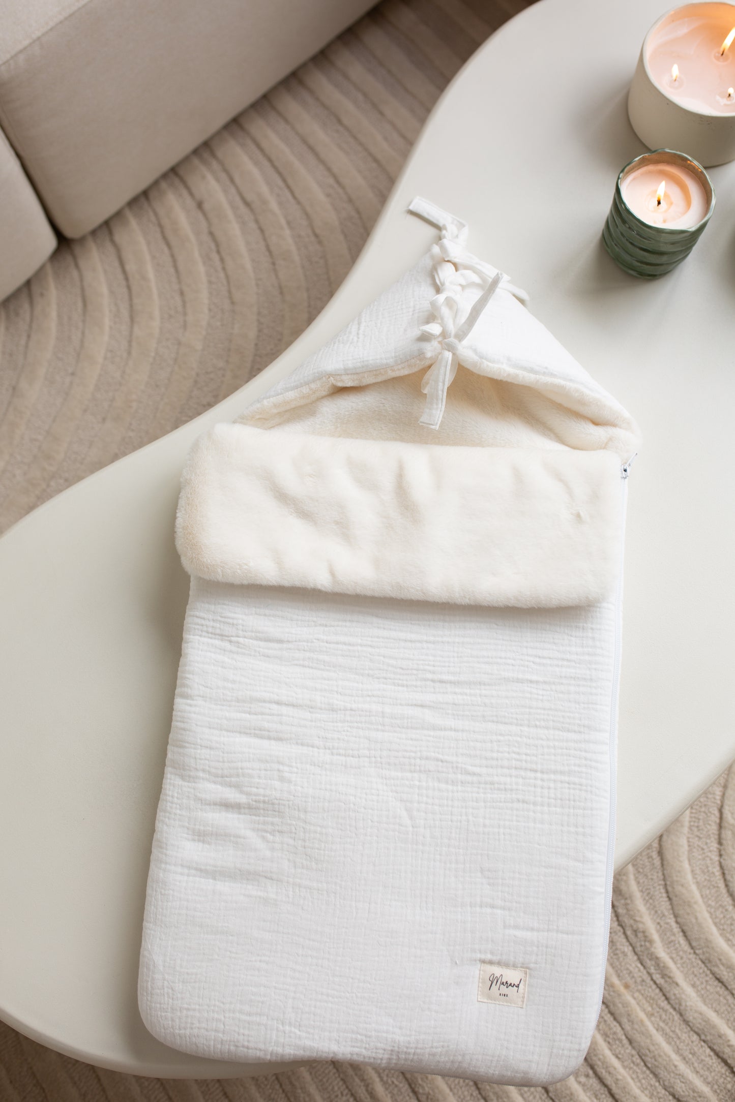 Saco blanco liso invierno